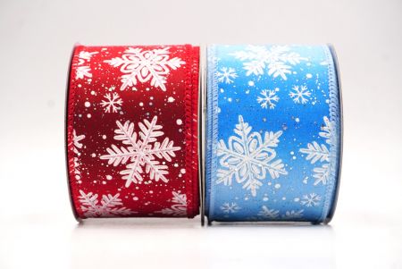 Glitter Snowflake Frosted Christmas Wired Ribbon_KF9888 (1)
